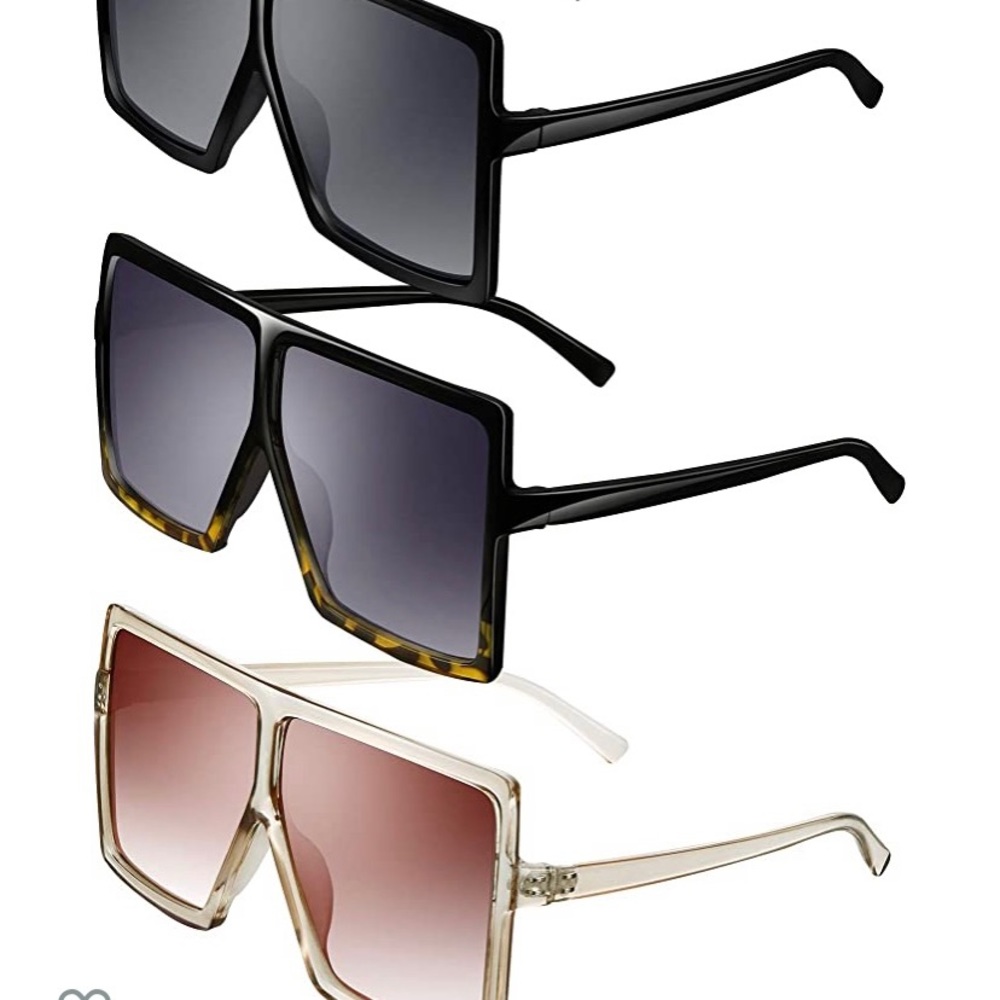 Trio of large square frame sunglasses